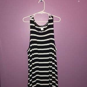Black and white striped dress